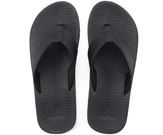 COFACE Flip Flops for Men with Arch Support Mens Sport Beach Thong-Sandals Outdoor 2025 Summer Leather Sandal for Man