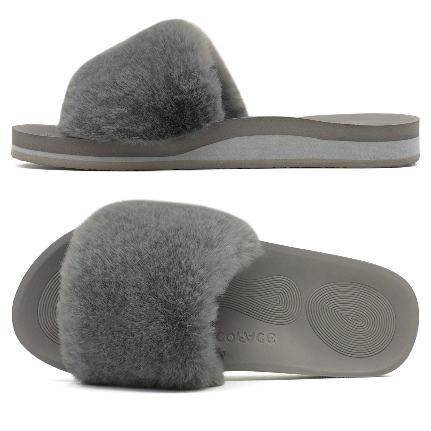 COFACE Womens Slippers with Arch Support 2025 Open Toe Fuzzy Woman House Shoes Plantar Fasciitis Orthotic Slippers-for-Women Indoor Size 5-11