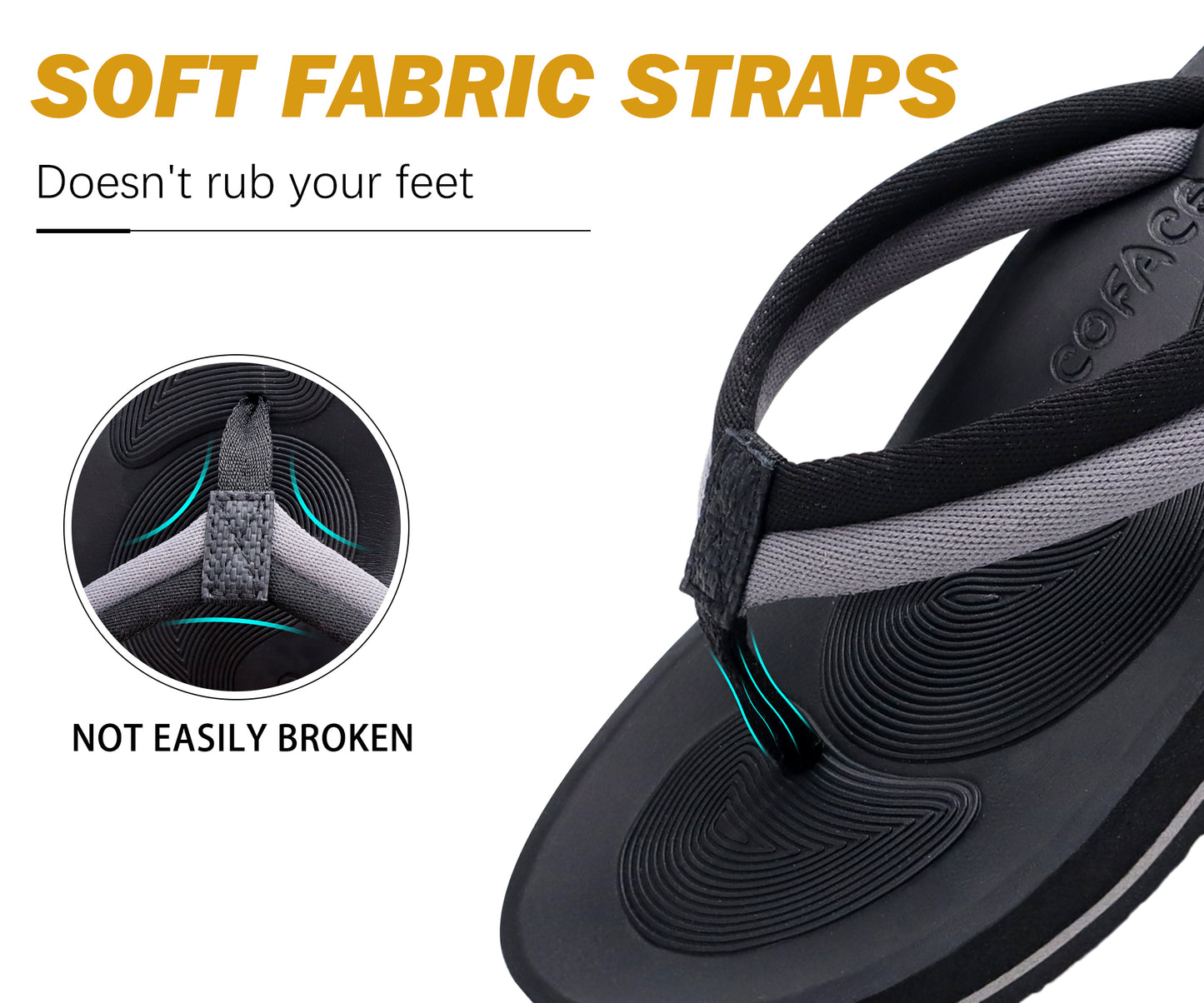 COFACE Flip Flops For Women with Arch Support Comfortable Yoga Mat Orthopedic Sandals Lightweight Womens Flip-Flop