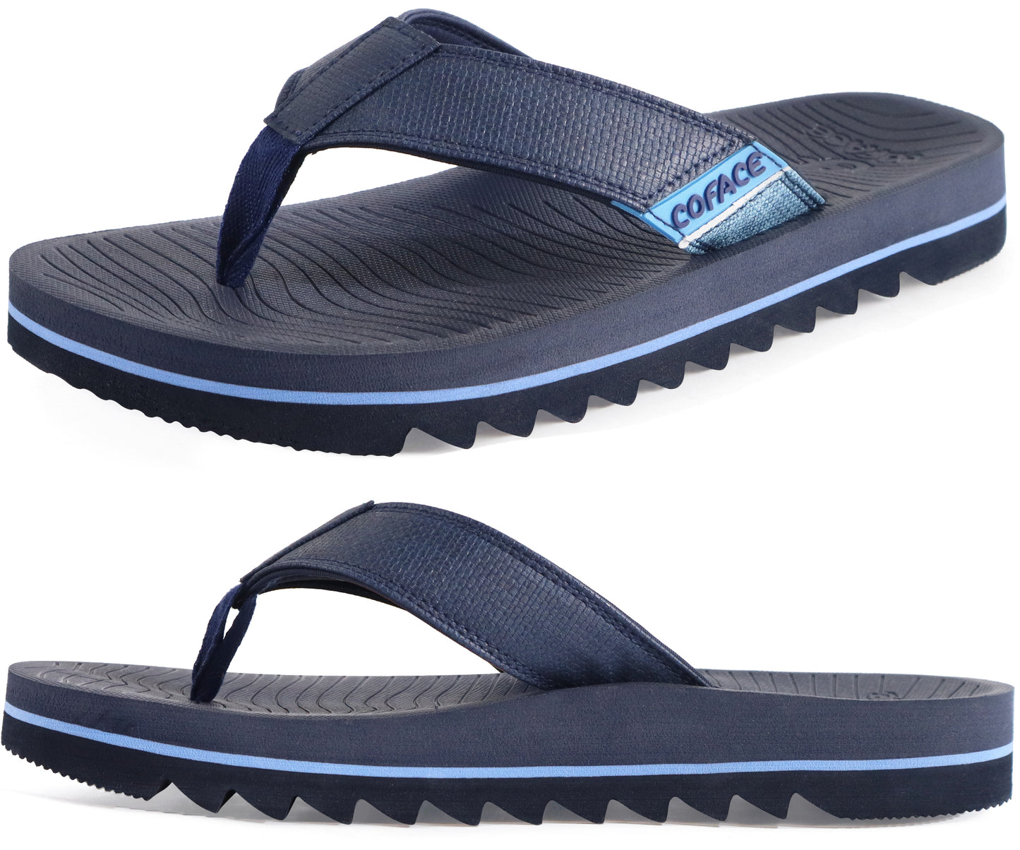 COFACE Flip Flops for Men with Arch Support Mens Sport Beach Thong-Sandals Outdoor 2025 Summer Leather Sandal for Man