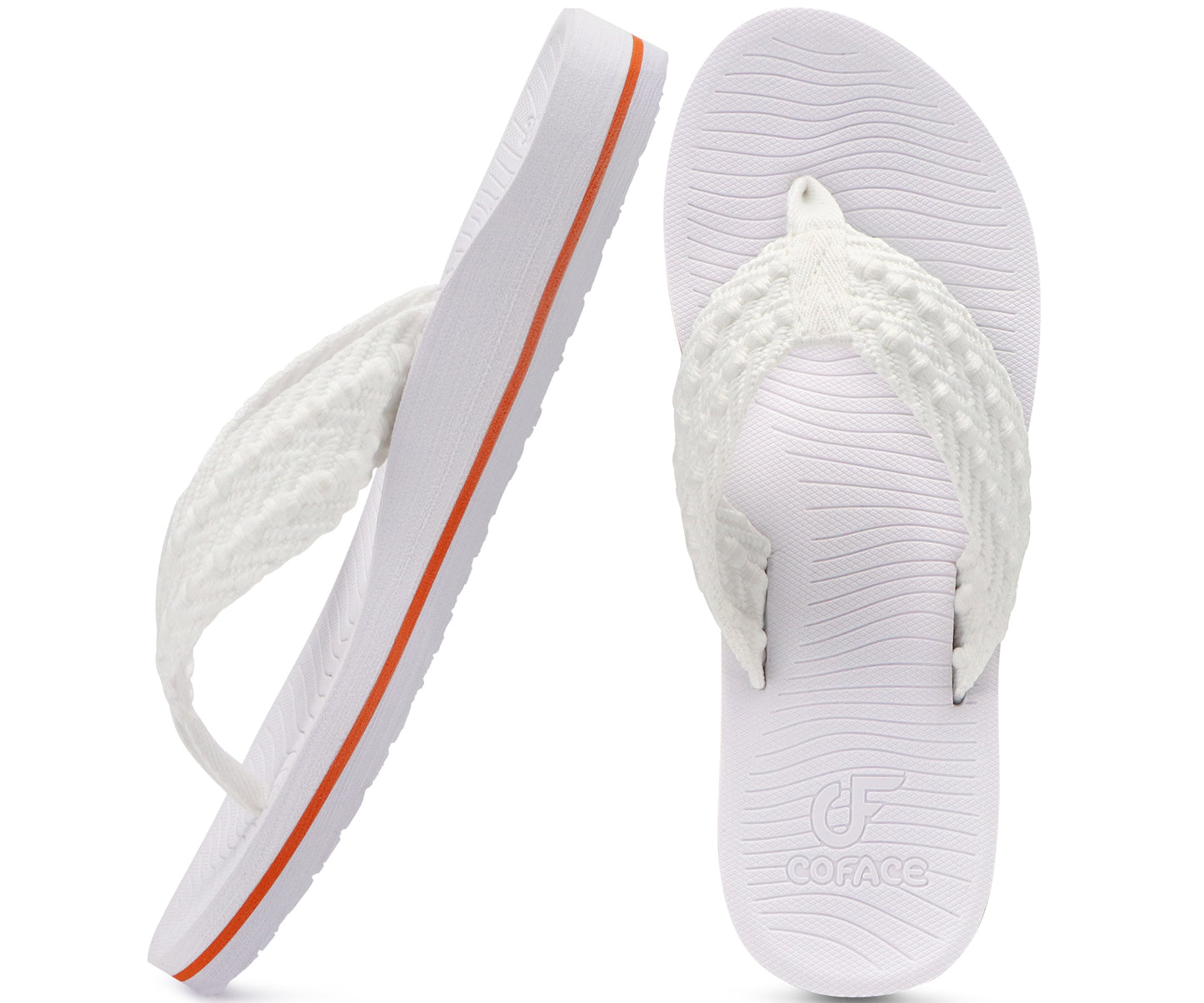 COFACE Womens Orthopedic Flip Flops Comfortable Orthotic Sandals Cushion Recovery Plantar Fasciitis Walking Slip On Ladies Flip Flops for Woman Size 5-11