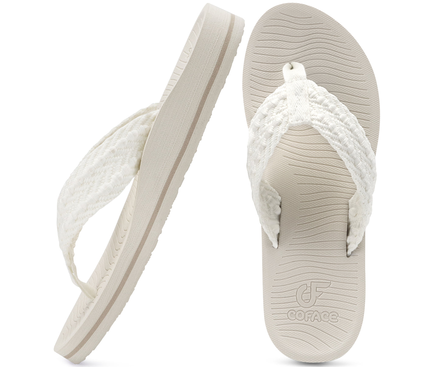 COFACE Womens Orthopedic Flip Flops Comfortable Orthotic Sandals Cushion Recovery Plantar Fasciitis Walking Slip On Ladies Flip Flops for Woman Size 5-11