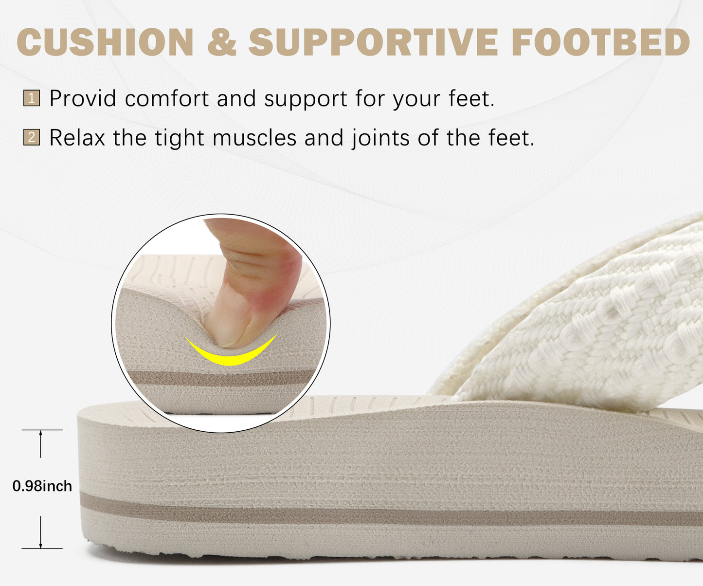 COFACE Womens Orthopedic Flip Flops Comfortable Orthotic Sandals Cushion Recovery Plantar Fasciitis Walking Slip On Ladies Flip Flops for Woman Size 5-11