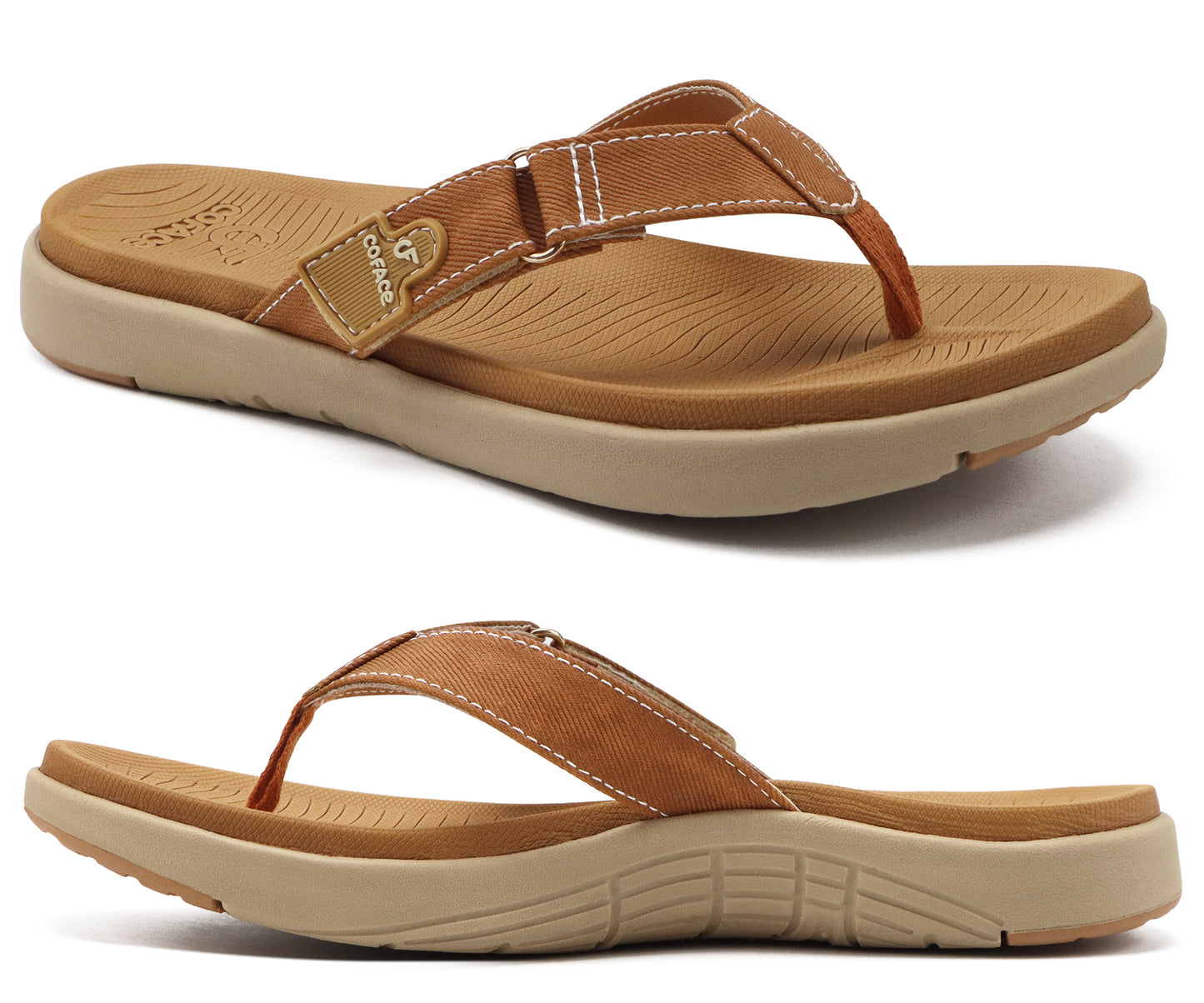 COFACE Flip Flops for Women with Arch Support Beach Thong Sandals for Woman Adjustable Fashion Orthopedic Sandal Outdoor
