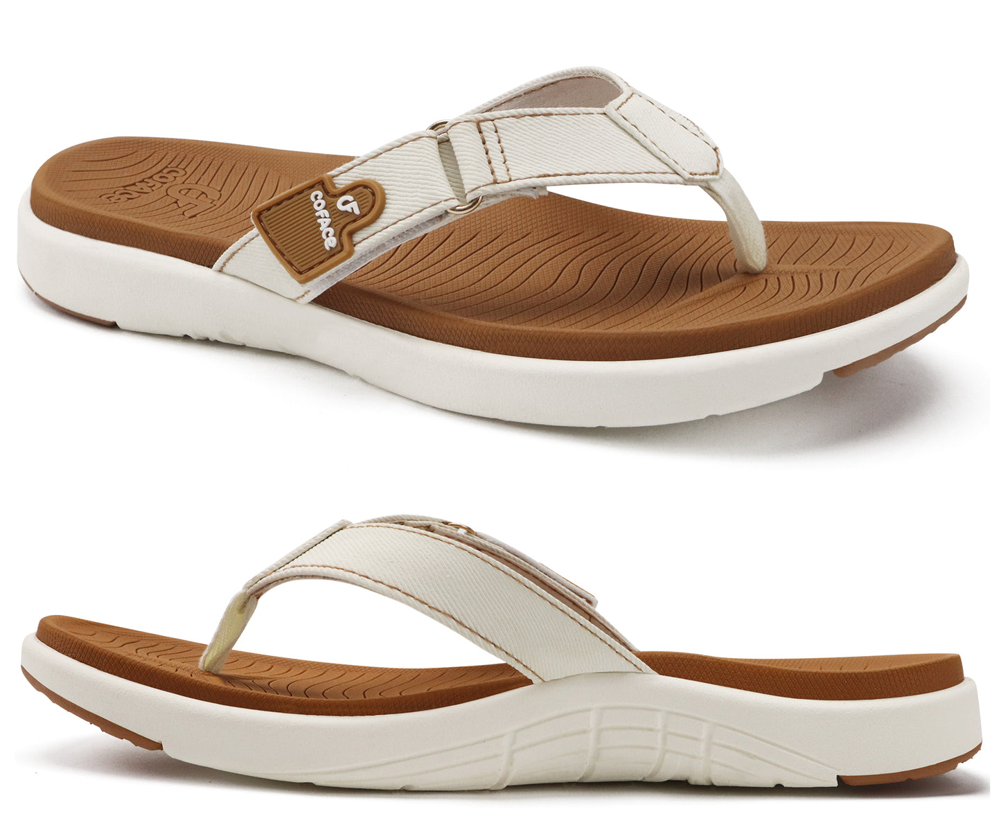 COFACE Flip Flops for Women with Arch Support Beach Thong Sandals for Woman Adjustable Fashion Orthopedic Sandal Outdoor