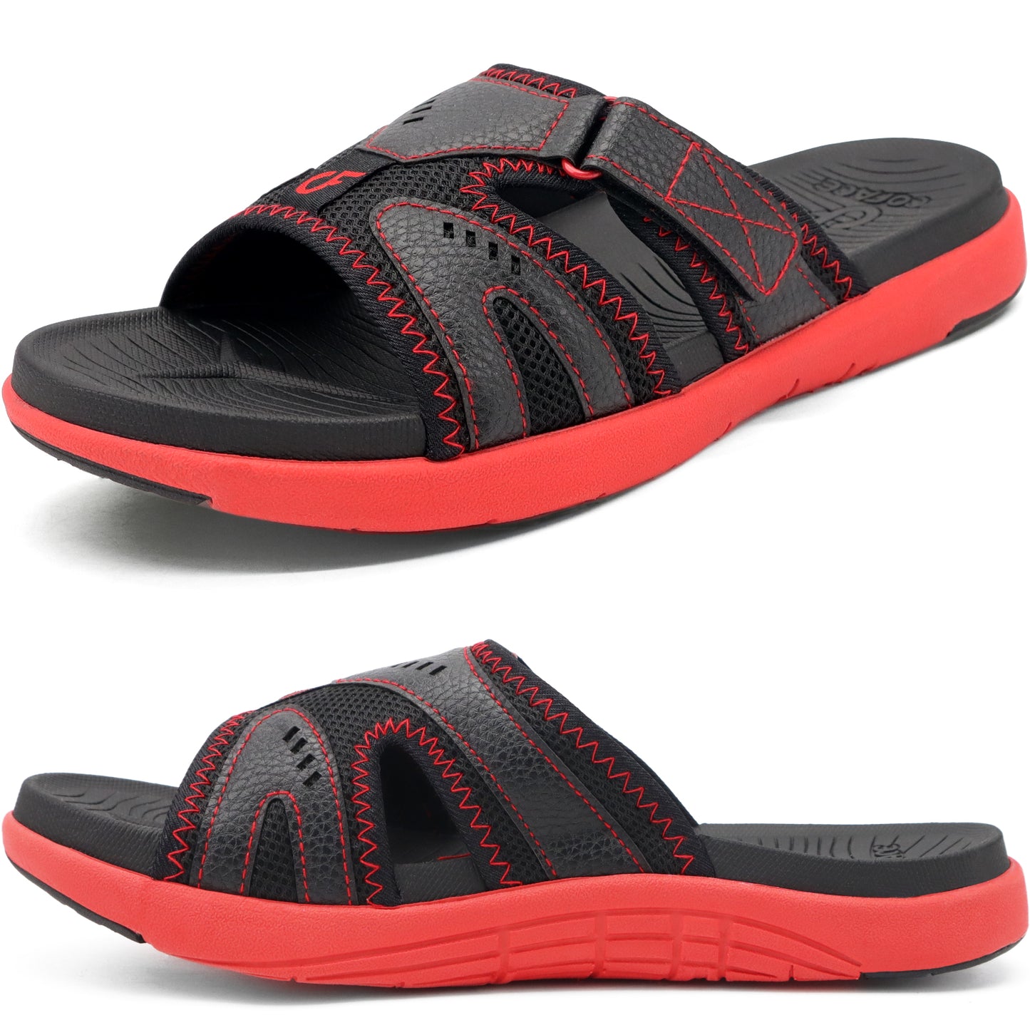 COFACE Mens Sport Recovery Sandals Plantar Fasciitis Soft Cushion Lightweight Orthotic Slides for Men