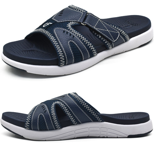 COFACE Mens Sport Recovery Sandals Plantar Fasciitis Soft Cushion Lightweight Orthotic Slides for Men