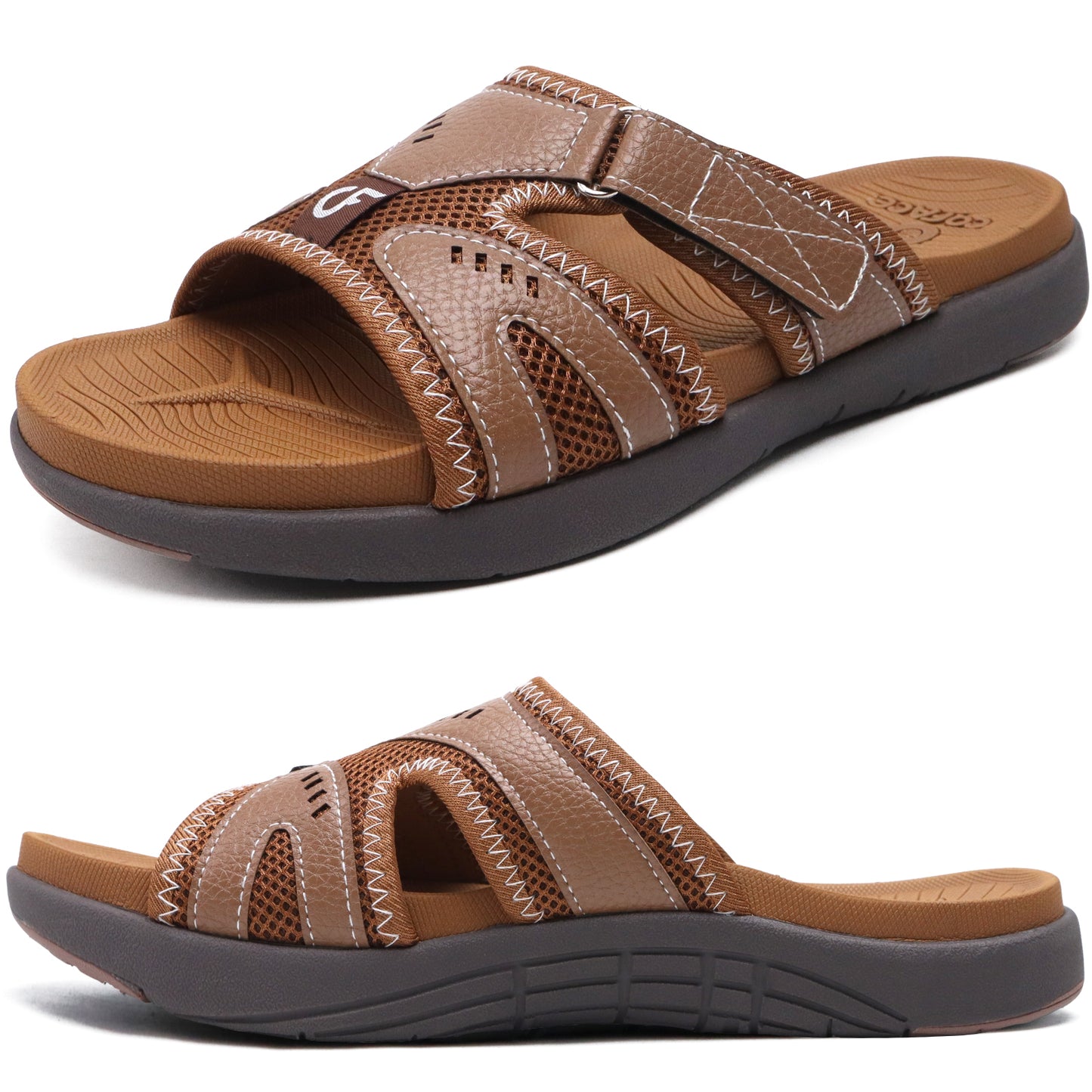 COFACE Mens Sport Recovery Sandals Plantar Fasciitis Soft Cushion Lightweight Orthotic Slides for Men