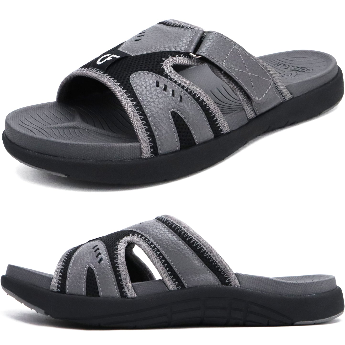 COFACE Mens Sport Recovery Sandals Plantar Fasciitis Soft Cushion Lightweight Orthotic Slides for Men