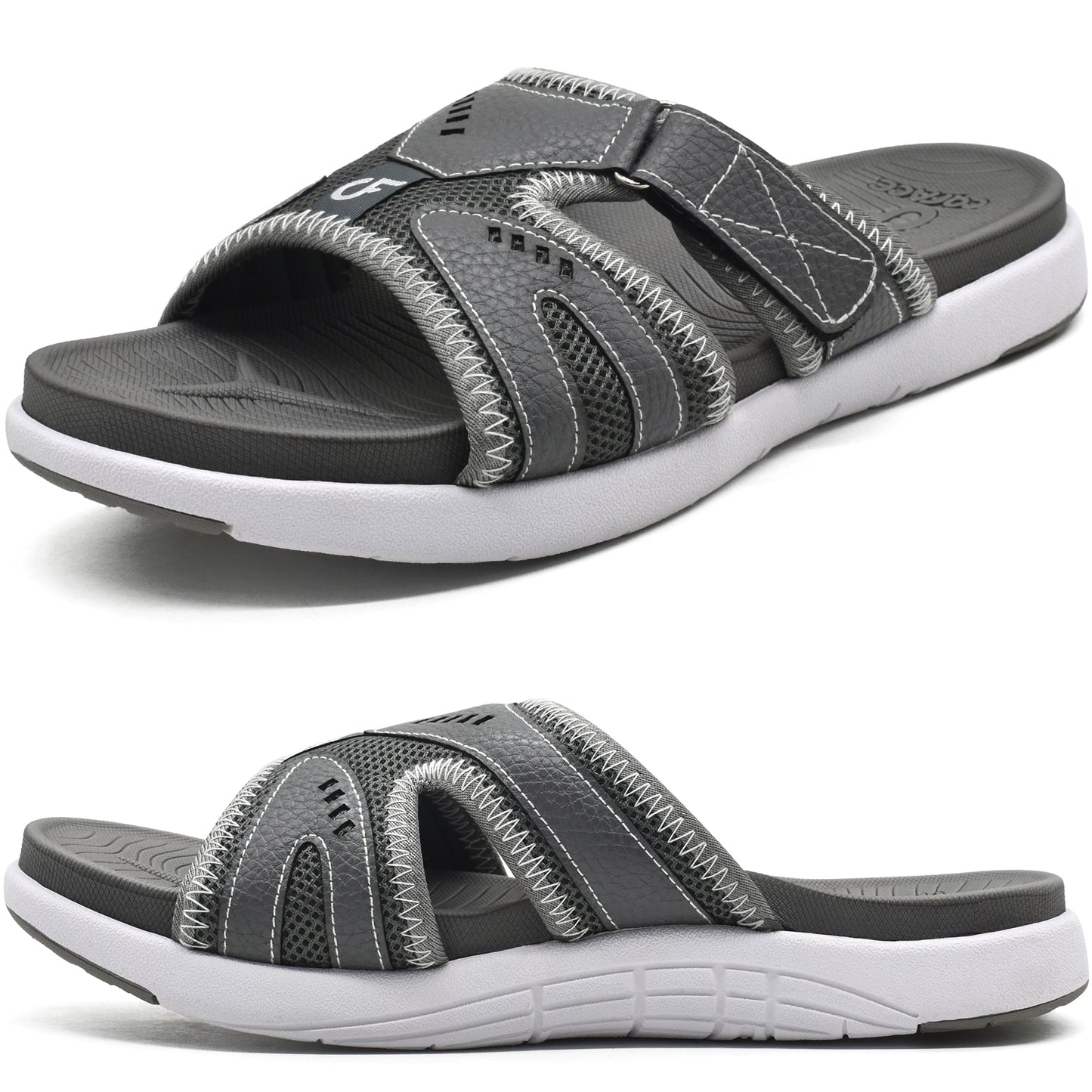 COFACE Mens Sport Recovery Sandals Plantar Fasciitis Soft Cushion Lightweight Orthotic Slides for Men