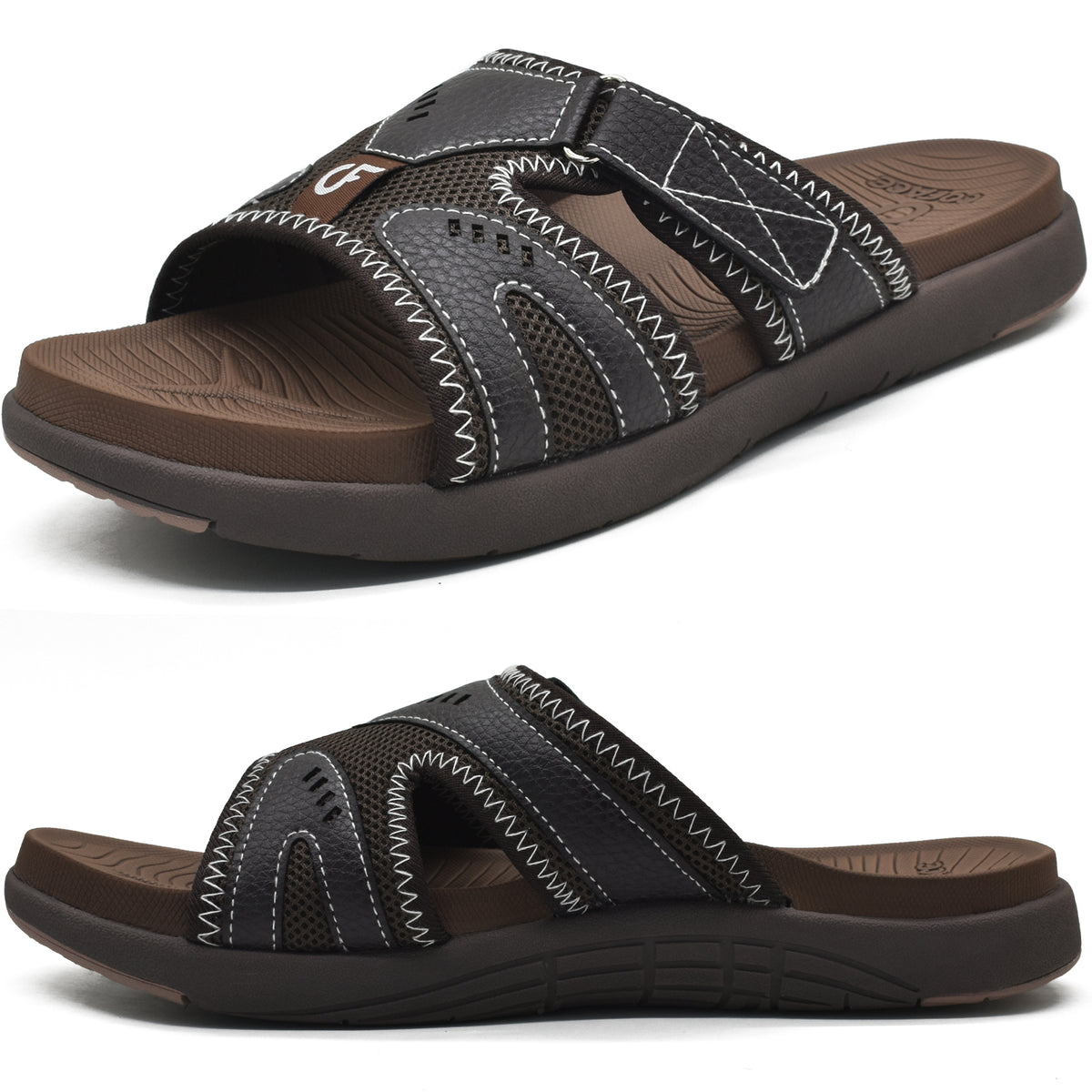 Men\'s Black Sport Recovery Sandals Plantar Fasciitis Soft Cushion Lightweight COFACE Mens Sport Recovery Sandals Plantar Fasciitis Soft  main image 4