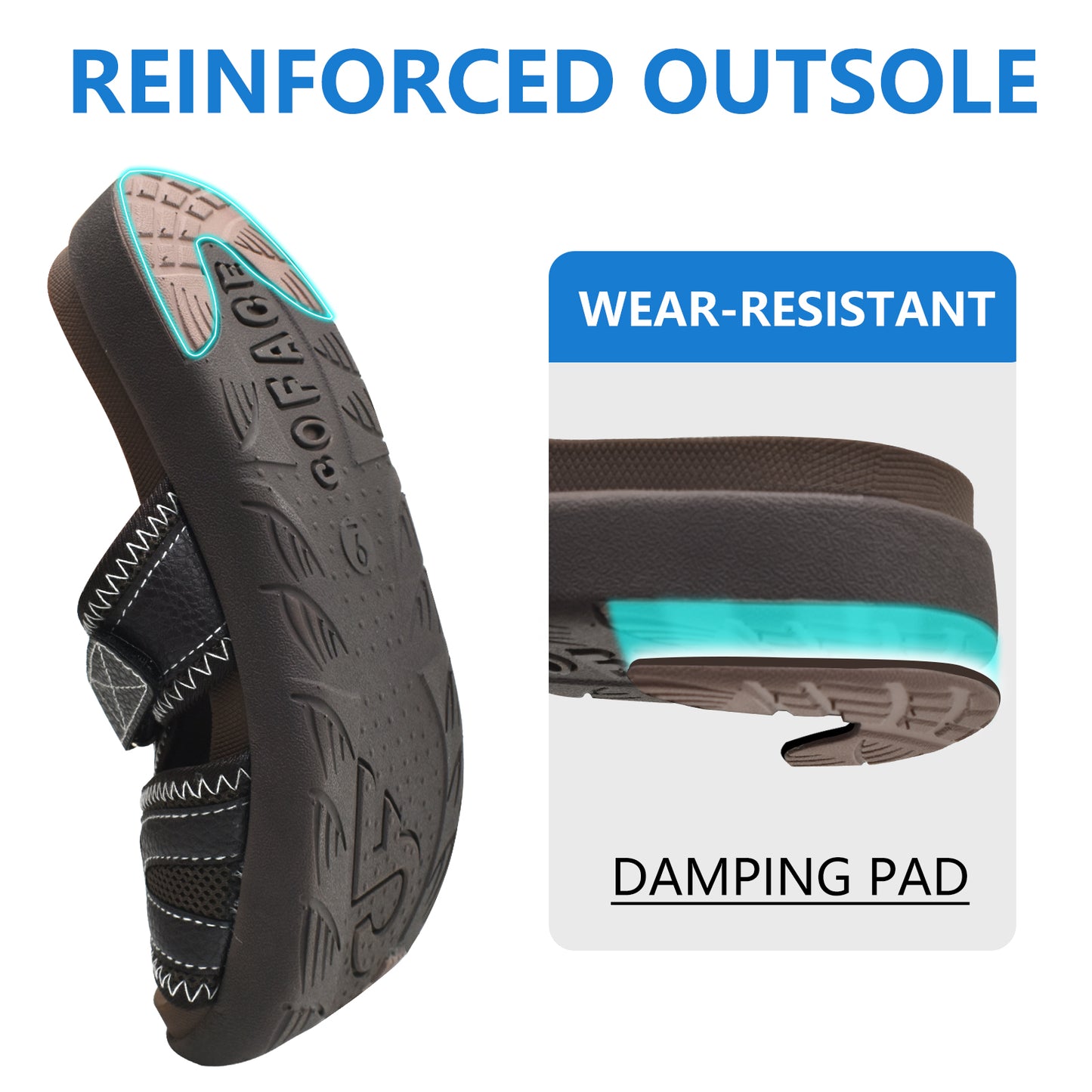 COFACE Mens Sport Recovery Sandals Plantar Fasciitis Soft Cushion Lightweight Orthotic Slides for Men