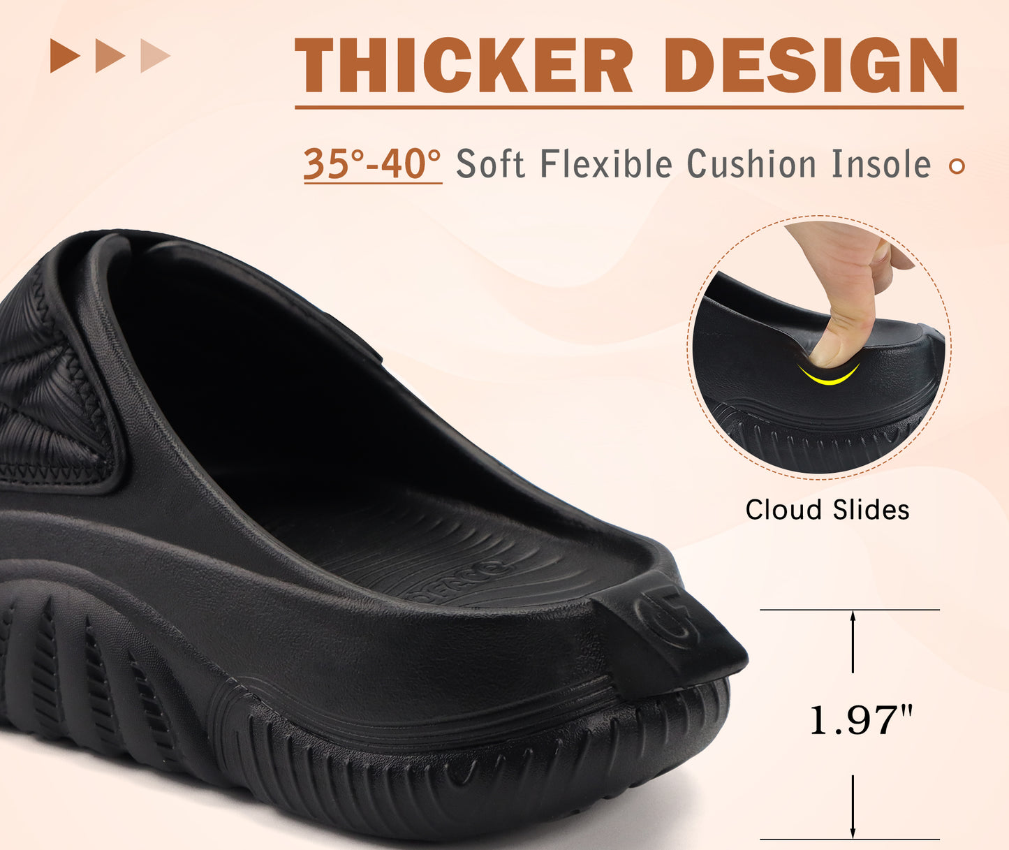 COFACE Mens Recovery Sandals Orthopedic Walking Slides for Men Adjustable Thick Cushioned Orthotic Man Plantar Fasciitis Comfort Casual Outdoor Size 7-15