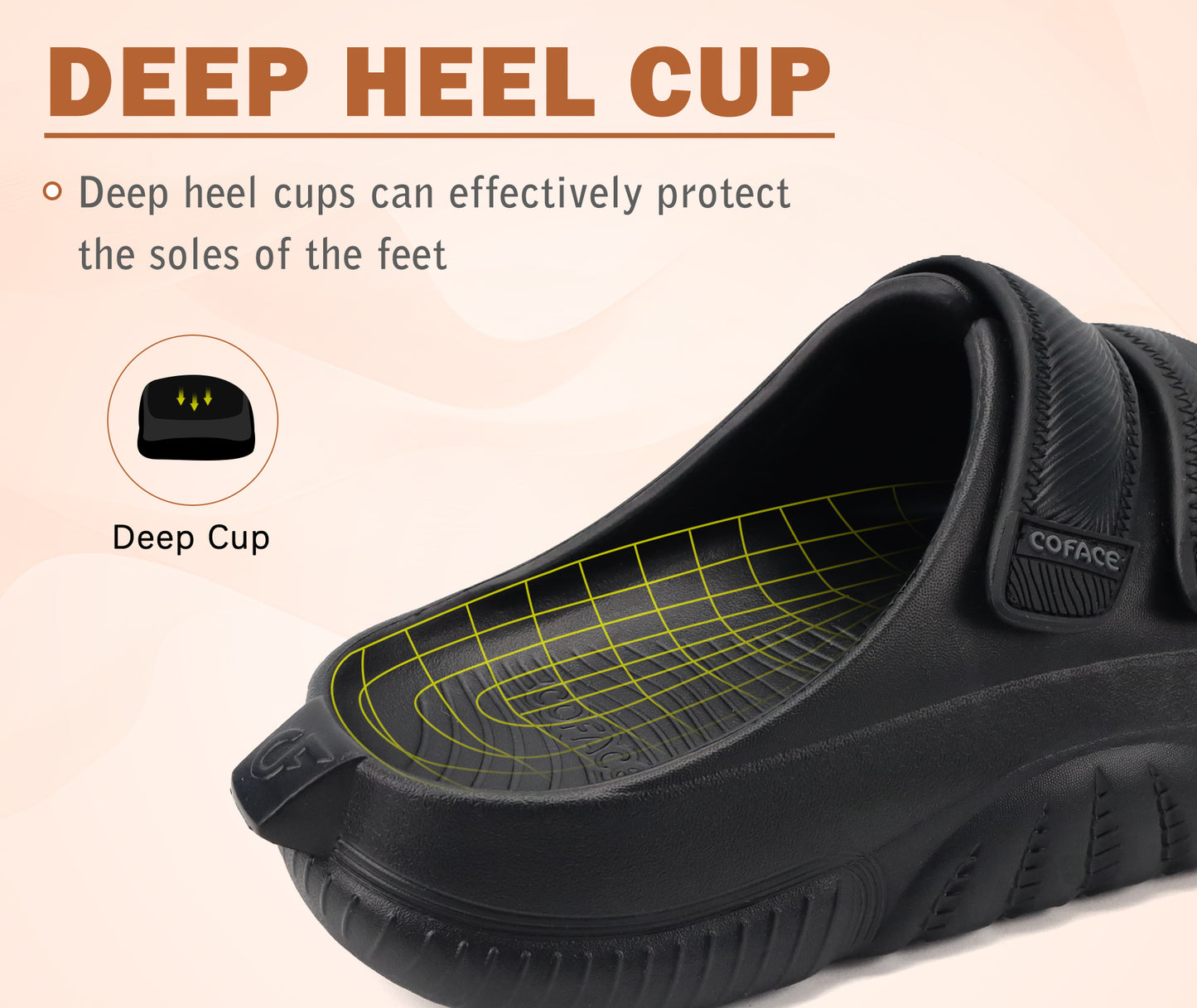 COFACE Mens Recovery Sandals Orthopedic Walking Slides for Men Adjustable Thick Cushioned Orthotic Man Plantar Fasciitis Comfort Casual Outdoor Size 7-15