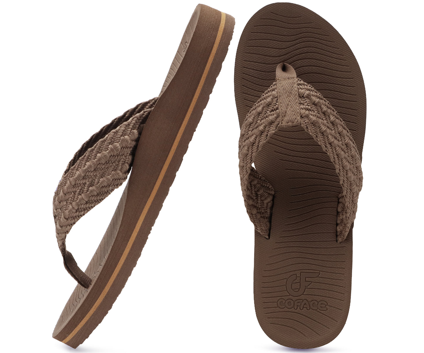 COFACE Womens Orthopedic Flip Flops Comfortable Orthotic Sandals Cushion Recovery Plantar Fasciitis Walking Slip On Ladies Flip Flops for Woman Size 5-11